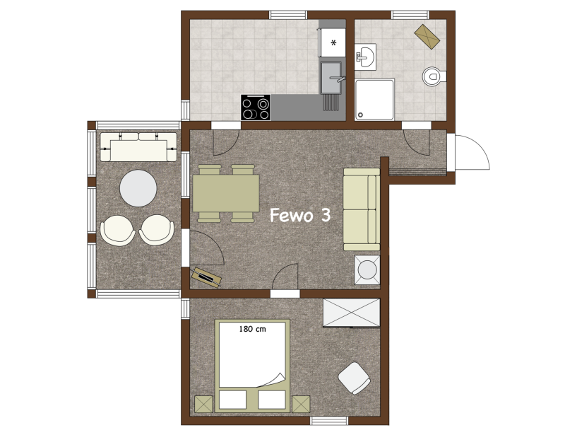 Fewo #3 &ndash; Grundriss