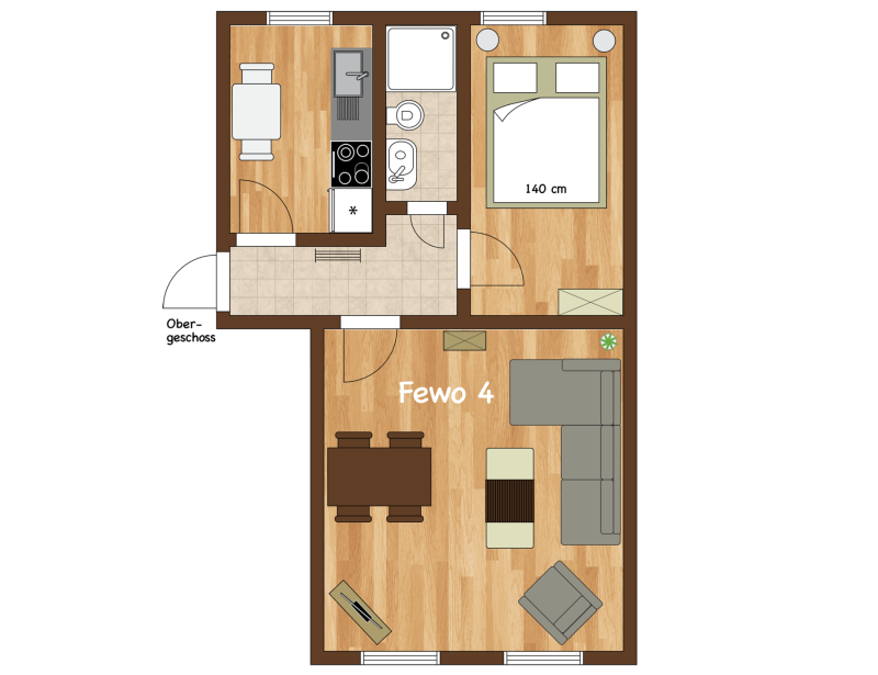 Grundriss der Ferienwohnung 4