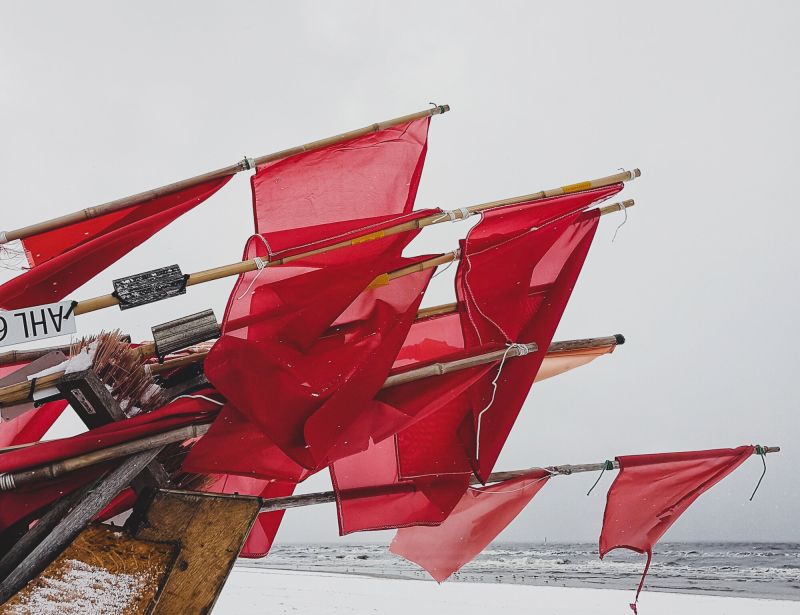 Fischerboot im Winter